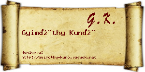 Gyimóthy Kunó névjegykártya
